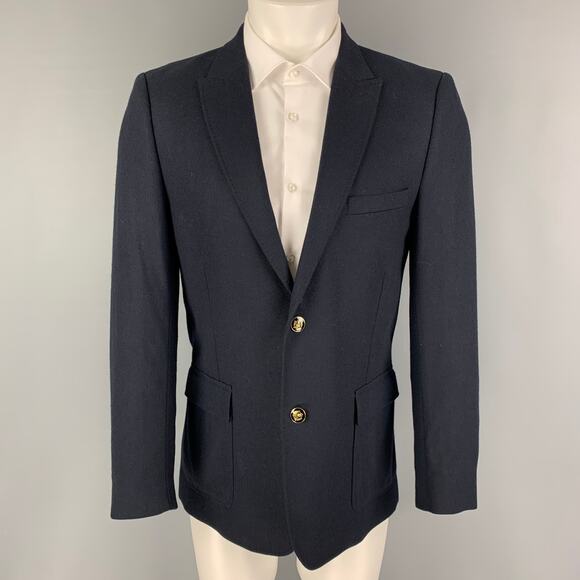 THE KOOPLES Size 40 Navy Cashmere Peak Lapel Sport Coat - Picture 1 of 7